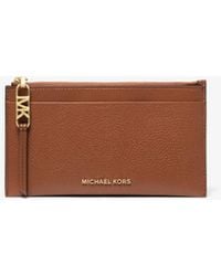 MICHAEL Michael Kors - Empire Large Pebbled Leather Card Case - Lyst