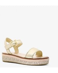 Michael Kors - Richie Metallic Platform Espadrille Sandal - Lyst