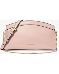 MICHAEL Michael Kors - Mk Athena Small Leather Convertible Clutch - Lyst
