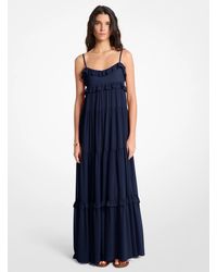 MICHAEL Michael Kors - Mk Ruffled Georgette Tiered Maxi Dress - Lyst