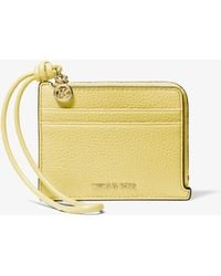 MICHAEL Michael Kors - Jet Set Small Pebbled Leather Card Case Wristlet - Lyst
