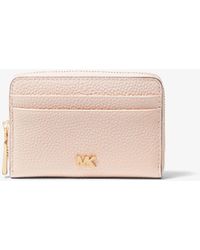Michael Kors Kleine Brieftasche aus gekrispeltem Leder - Pink