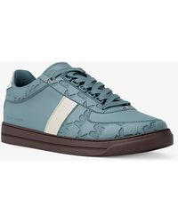 Michael Kors - Brady Logo Embossed Leather Sneaker - Lyst