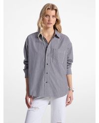 Michael Kors - Mk Chemise Surdimensionnée En Popeline De Coton À Rayures - Lyst