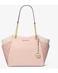 Michael Kors - Jet Set Large Color-Block Signature Logo Tote Bag - Lyst