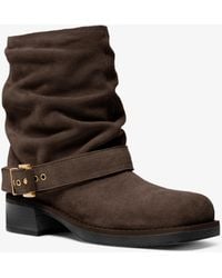 MICHAEL Michael Kors - Mk Colby Leather And Signature Logo Ankle Boot - Lyst