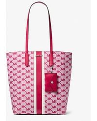 Michael Kors - Vincent Large Logo Jacquard Tote Bag With Card Case - Lyst