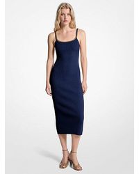 MICHAEL Michael Kors - Chain Ribbed Stretch Knit Midi Dress - Lyst