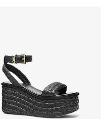 Michael Kors - Sandra Straw Platform Sandal - Lyst