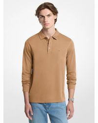 Michael Kors - Mk Cotton Long-Sleeve Polo Shirt - Lyst