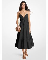 MICHAEL Michael Kors - Mk Cotton Poplin Midi Dress - Lyst