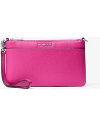 Michael Kors - Jet Set Medium Pebbled Leather Convertible Wristlet - Lyst