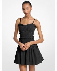MICHAEL Michael Kors - Mk Smocked Cotton Poplin Tank Dress - Lyst