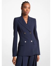 Michael Kors - Mk Georgina Wool Serge Double Breasted Blazer - Lyst