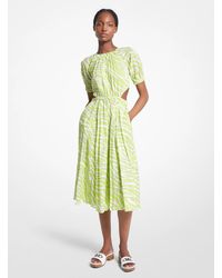MICHAEL Michael Kors - Mk Zebra Print Cotton Lawn Cutout Dress - Lyst