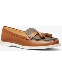 MICHAEL Michael Kors - Mk Kiernan Leather And Signature Logo Loafer - Lyst