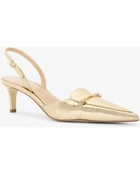 MICHAEL Michael Kors - Mk Lena Crackled Metallic Leather Slingback Pump - Lyst