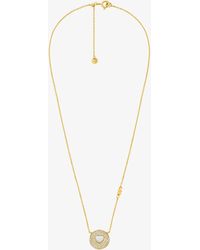 Michael Kors - Mk Pavé Sterling Heart Necklace - Lyst