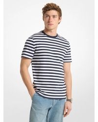 Michael Kors - Mk Striped Cotton T-Shirt - Lyst