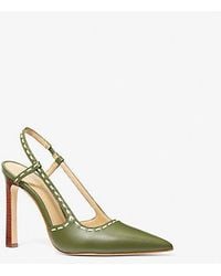 MICHAEL Michael Kors - Mk Alora Hand-Stitched Leather Slingback Pump - Lyst