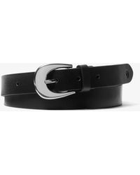 MICHAEL Michael Kors - Mk Burnished Leather Belt - Lyst