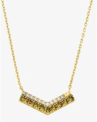 Michael Kors - Two-Tone Pavé Chevron Necklace - Lyst