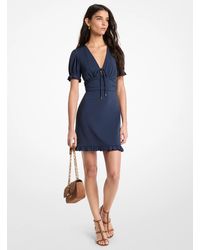 MICHAEL Michael Kors - Mk Ruffled Stretch Matte Jersey Mini Dress - Lyst