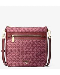 Michael Kors - Jet Set Large Signature Logo Printed Crossbody Bag - Lyst