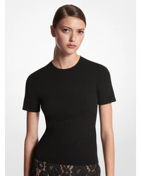 Michael Kors - Stretch Viscose Short-Sleeve Sweater - Lyst