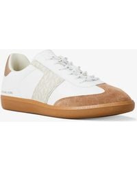 MICHAEL Michael Kors - Mk Jovie Leather And Signature Logo Trainers - Lyst