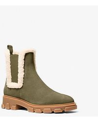 Michael Kors - Ridley Suede And Faux Shearling Boot - Lyst