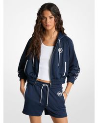 MICHAEL Michael Kors - Mk Piqué Contrast Zip-Up Track Jacket - Lyst