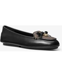 MICHAEL Michael Kors - Mk Wendy Leather And Signature Logo Moccasin - Lyst