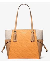 Michael Kors - Voyager Large Color-Block Signature Logo Tote Bag - Lyst