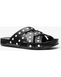 MICHAEL Michael Kors - Irene Studded Leather Flat Sandal - Lyst