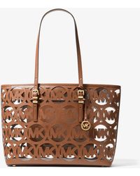 MICHAEL Michael Kors - Mk Quinn Large Laser-Cut Logo Tote Bag - Lyst