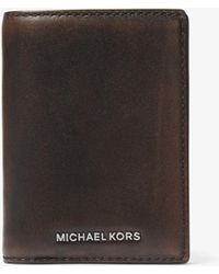 Michael Kors - Hudson Leather Folio Card Case - Lyst