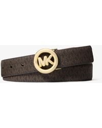 MICHAEL Michael Kors - Mk Pop Charm Signature Logo And Leather Belt - Lyst