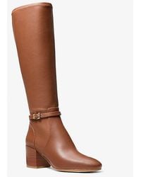 Michael Kors - Ella Wide Calf Block Heel Boot - Lyst