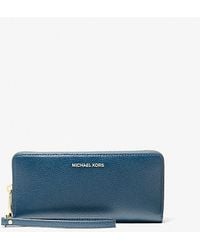 MICHAEL Michael Kors - Pebbled Leather Continental Travel Wallet Phone Pocket - Lyst