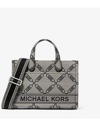 MICHAEL Michael Kors - Mk Gigi Small Empire Logo Jacquard Small Tote Bag - Lyst