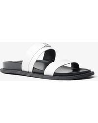 MICHAEL Michael Kors - Mk Mandy Leather Flat Sandal - Lyst