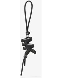 MICHAEL Michael Kors - Mk Puffy Logo Leather Bag Charm - Lyst