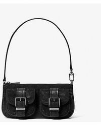 Michael Kors - Zoe Small Embellished Suede Pochette - Lyst