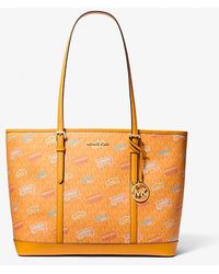 Michael Kors - Jet Set Large Printed Signature Logo Tote Bag - Lyst