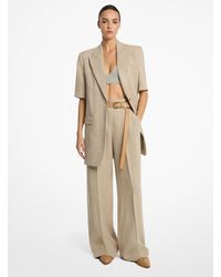 Michael Kors - Mk Linen Serge Pleated Trousers - Lyst