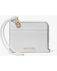MICHAEL Michael Kors - Mk Jet Set Small Pebbled Leather Card Case Wristlet - Lyst
