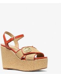 Michael Kors - Hannah Straw Wedge Sandal - Lyst