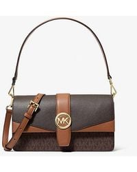 Michael Kors - Greenwich Medium Signature Logo Convertible Crossbody Bag - Lyst