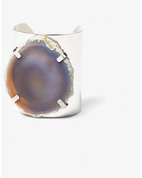 Michael Kors - Precious Metal-plated Brass And Agate Cuff - Lyst